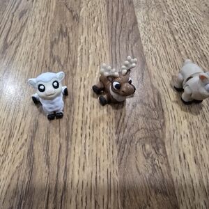 Adorable Animal Figurine Set - White, Brown, Tan